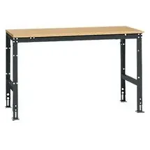 Manuflex Grundtisch UNIVERSAL Standard, Tischplatte Multiplex, 1500x800, anthrazit
