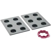 Betty Bossi Backform Mini-Törtchen mit Ausstecher - Set - Wende-Ausstecher in zwei Formen - Top Antihaftbeschichtung Schnitt- und kratzfeste Beschichtung