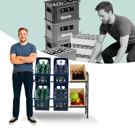 Relaxdays Getränkekistenregal 80 x 104 x 32 cm Schwarz