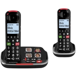 Swissvoice SwissVoice Xtra 2355 Duo Schnurloses Seniorentelefon Anrufbeantworter, Seniorentelefon (Mobilteile: 2) schwarz