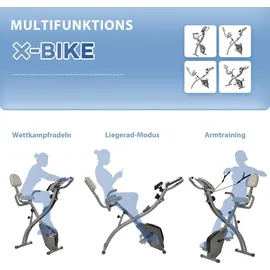 Homcom Heimtrainer mit LCD Display grau/rot