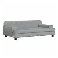 vidaXL Kindersofa Hellgrau 90x53x30 cm Samt