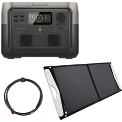 EcoFlow River 2 0% MwSt §12 III UstG MAX 512Wh Powerstation mit 100W Solarpanel