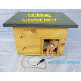 Katzenhaus mit Heizung in verschiedenen Anstrichen wetterfest isoliert Katzenhütte - kiefer