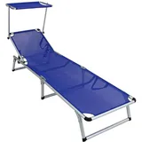 Klappbare Sonnenliege Strandliege Mit Sonnenblende Blau Mod. Super