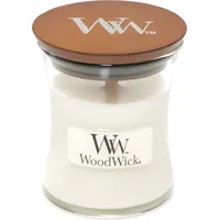 Woodwick White Teak Duftkerze 85 g weiß