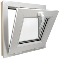 ECOPROF Kipp - Kellerfenster | Kunststoff Fenster | Gartenhaus Fenster | Maße: 50x50 cm (500x500 mm) | Farbe: Weiß | 70mm Profil