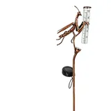 Wassermessgerät Regen, Iron Mantis Solar, professioneller Regenmesser, 61 x 10,3 x 4,5 cm, mit Außenleuchten für Niederschlag, Wettervorhersage, Garten, Hof, Terrasse, Weg, Gehweg, , Park, Boden