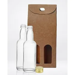 Espírito rebelde 20 Mini Glasflaschen 40ml mit Goldverschluss und Box für 2, Ideal für Hochzeiten, Liköre, Proben