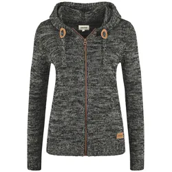 Strickjacke OXMO "Strickjacke OXPhiladelphia", Damen, Gr. L, schwarz, Obermaterial: 100% Baumwolle CO., Strickjacken Strickjacke