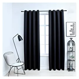 vidaXL Verdunkelungsvorhang Ösen 140 x 225 cm schwarz 2 St.