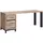 Massivmoebel24 Schreibtisch Villanders Wildeiche bianco geölt / Beige