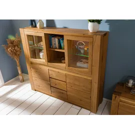 MASSIVMOEBEL24.DE Highboard 163 x 40 x 142 cm Braun