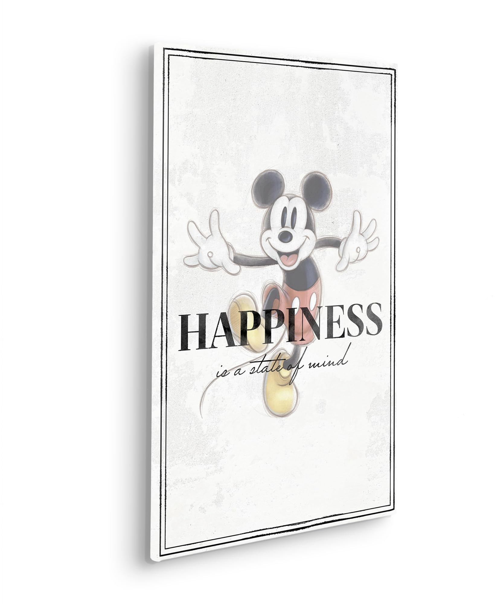 Disney 100 Keilrahmenbild im Echtholzrahmen - Mickey Be Kind - Größe 40 x 60 cm - Kinderzimmer, Leinwandbild, Wandbild