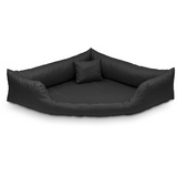 Juelle Orthopädisches Hundebett Eckbett Hundebett mit Orthopädischer Matratze für Mittelhunder, Abnehmbarer Bezug, Maschinenwaschbar, Dakota M - 80x80x20 cm, Grafit