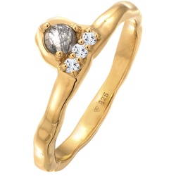 Elli PREMIUM Ring Turmalin Quarz Topas Organic 925 Silber vergoldet 54 Damen 
