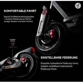 NINEBOT by Segway Kickscooter Max G3 D E-Scooter (11 Zoll, Schwarz/Silber/Rot)