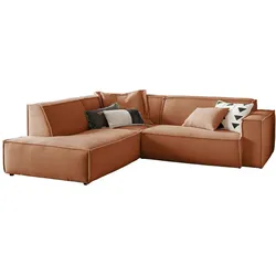 KAWOLA Sofa SAMU Ecksofa Cord rost Recamiere links