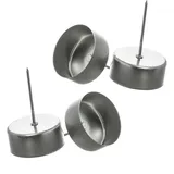 MARELIDA Adventskranzstecker ohne Dorn für LED Teelichter Teelichthalter D:4cm silber 4St