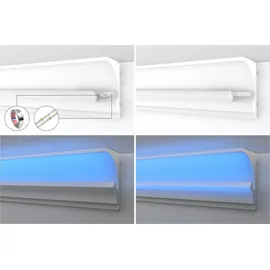 heximo LED Stuckleisten HEXIMO Weiß 6 St. 50 x 50 cm