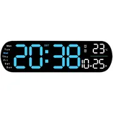 HZDHCLH Digitale Wanduhr, LED-Digitaluhr mit Fernbedienung,Timer und Countdown, Große Uhr mit atmendes Licht, Datum, Woche, Temperatur für Zuhause, Küche, Fitnessstudio und Büro