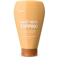 Vilgain Sweet Nuts Topping – Extra Cremiges Erdnussbutter Topping mit 87 % Erdnüssen, samtiger Textur, natürlich gesüßt mit Rohrzucker, Squeeze-Flasche extrem lecker & Cremig - High Protein, 270 g