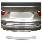 Omac Ladekantenschutz Stoßstangenschutz kompatibel mit BMW X3 F25 2010-2017 Chrom Silber