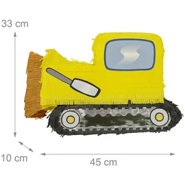 Relaxdays Piñata Baustelle HBT 33x45x10 cm bunt