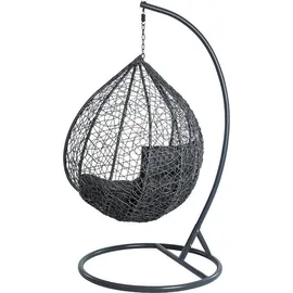 Estexo Polyrattan Hängesessel Hängekorb mit Gestell Rattan Hängestuhl Sessel Anthrazit