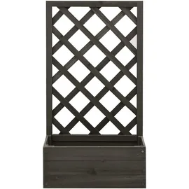 furnicato Garten-Spalier mit Pflanzgefäß 50 x 25 cm Grau