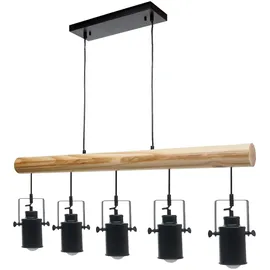 Mendler HWC-H83 5-flg. E27 60 cm Industrial Vintage Holz/Metall schwarz