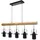 Mendler HWC-H83 5-flg. E27 60 cm Industrial Vintage Holz/Metall schwarz