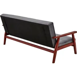 SalesFever Schlafsofa Samt 3-Sitzer Dunkelgrau
