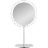 blomus LED Kosmetikspiegel MODO | Akku Schminkspiegel aus poliertem Edelstahl | Touch, 3 Lichtfarben, Dimmbar | 14L x 20B x 34,5H cm | Make-Up Spiegel | 5-Fach Vergrößerungsspiegel inkl. USB-C Kabel