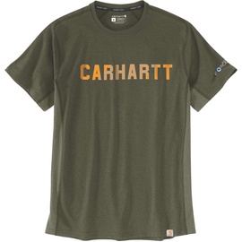 CARHARTT Force Flex Block Logo T-Shirt, grün, Größe 2XL