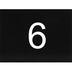 Nummernschild selbstklebend, 40 x 30 mm, Type 6, Kunststoff schwarz glänzend