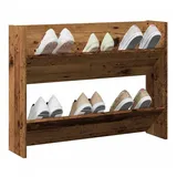 vidaXL Wand-Schuhregal 80 x 18 x 60 cm braun / Altholz-Optik