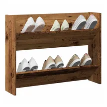 vidaXL Wand-Schuhregal 80 x 18 x 60 cm braun / Altholz-Optik