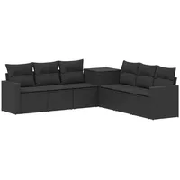 vidaXL Sofa Set 7-tlg. Loungesofa schwarz