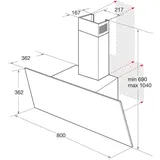 Bauknecht RBHVP 83 LM K Wandhaube 80 cm Schwarz