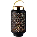 Marrakesch Orient & Mediterran Interior Orientalische Gartenlaterne Braga modern aus Metall in Schwarz 30 cm