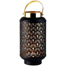Marrakesch Orient & Mediterran Interior Orientalische Gartenlaterne Braga modern aus Metall in Schwarz 30 cm