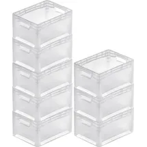 Proregal SuperSparSet 8x Transparenter Eurobehälter LightLine mit offenem Griff | HxBxT 22x30x40cm | 24 Liter | Eurobox, Transportbox, Transportbehälter, ...