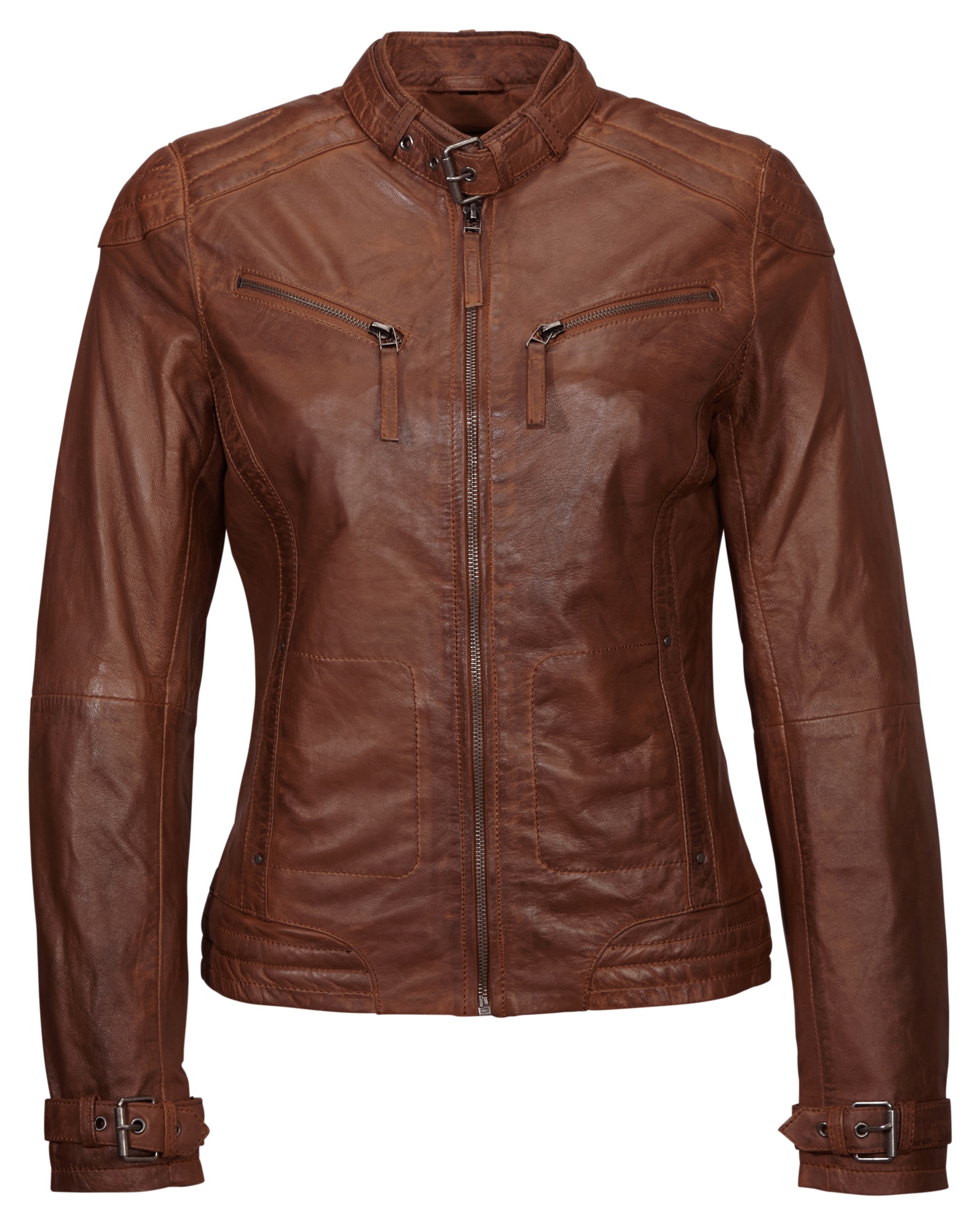 Lederjacke MUSTANG "14Ryana" Gr. M, rot (o x blood) Damen Jacken Lederjacken