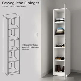 home collective Bücherregal 50 x 35 x 180 cm Weiß
