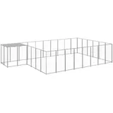 vidaXL Hundezwinger 15,73 m2 Stahl Silber
