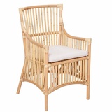 Casa Moro Rattanstuhl Rattan Sessel Citra Natur mit Sitzauflage Esszimmerstuhl, Rattanstuhl aus Natur-Rattan handgefertigt