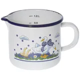 Krüger 4142 Milchtopf Gänseglück und Ausguss, Emaille, Ø 14 cm, 1,5 l,