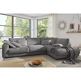 KAWOLA Ecksofa Madeline Cord Recamiere rechts grau
