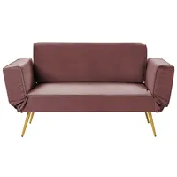 Beliani Schlafsofa SAARELA in Rosa/Gold - (W) 187 x (H) 82 x (L) 75 cm | Gr.: onesize